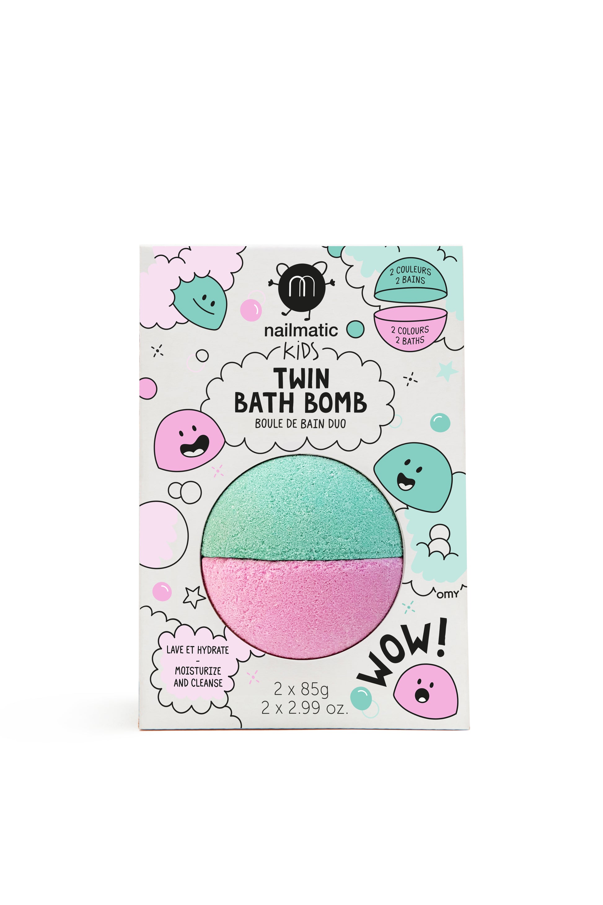 nailmatic Bath Bomb Twin - Pink & Lagoon Green