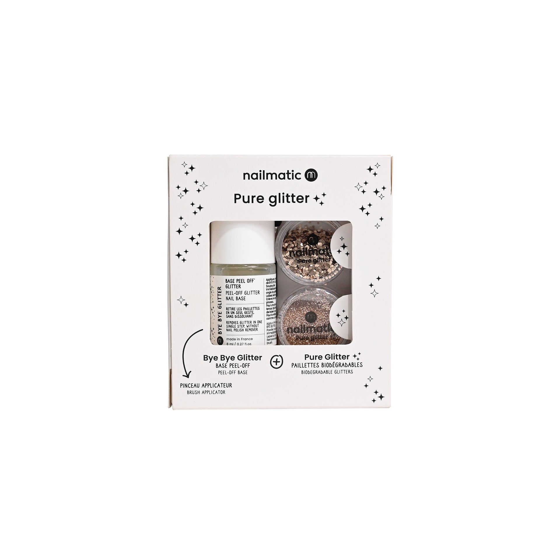 nailmatic BYE BYE Glitter Set - Gold and gold