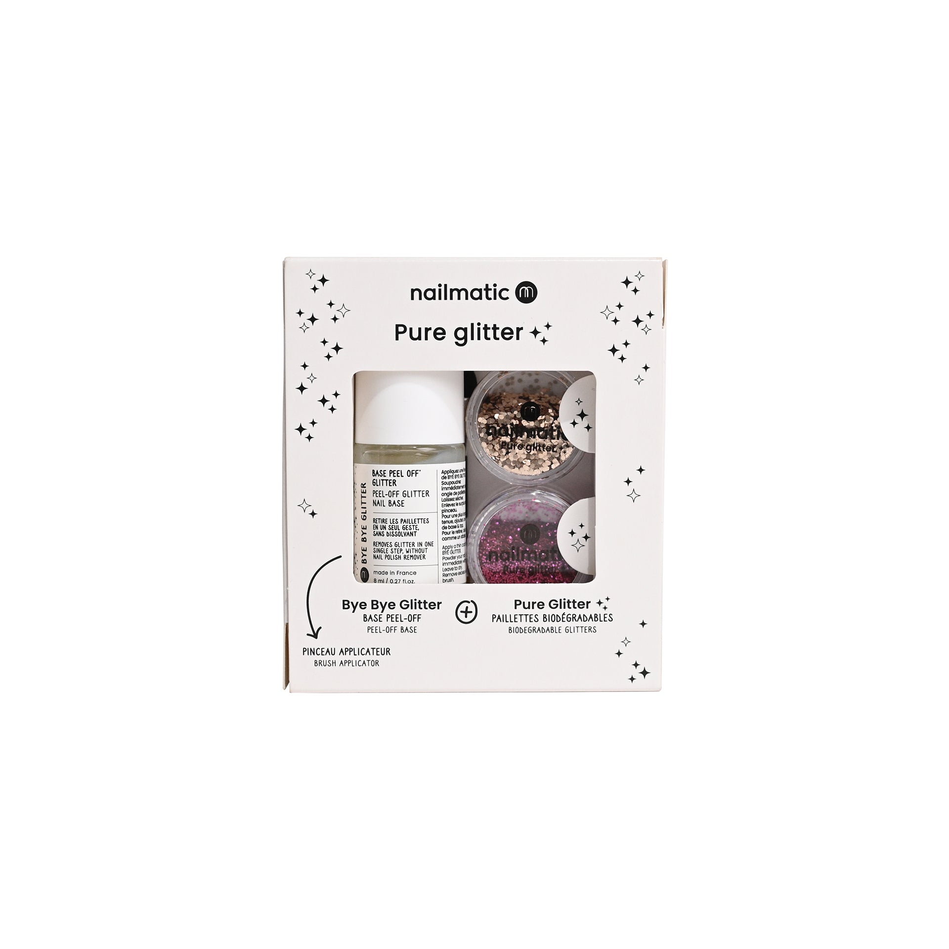 nailmatic BYE BYE Glitter Set - Gold and Pink