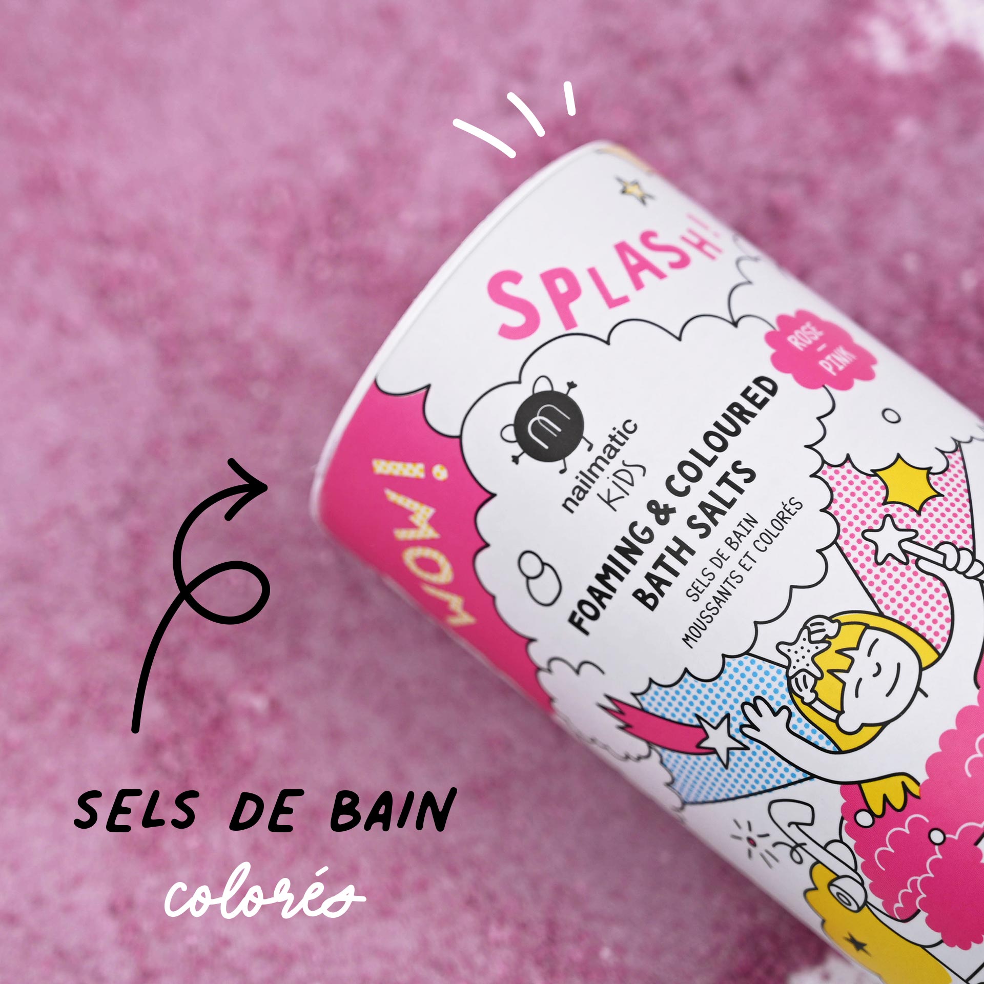 nailmatic KIDs Foaming Bath Salts, Pink