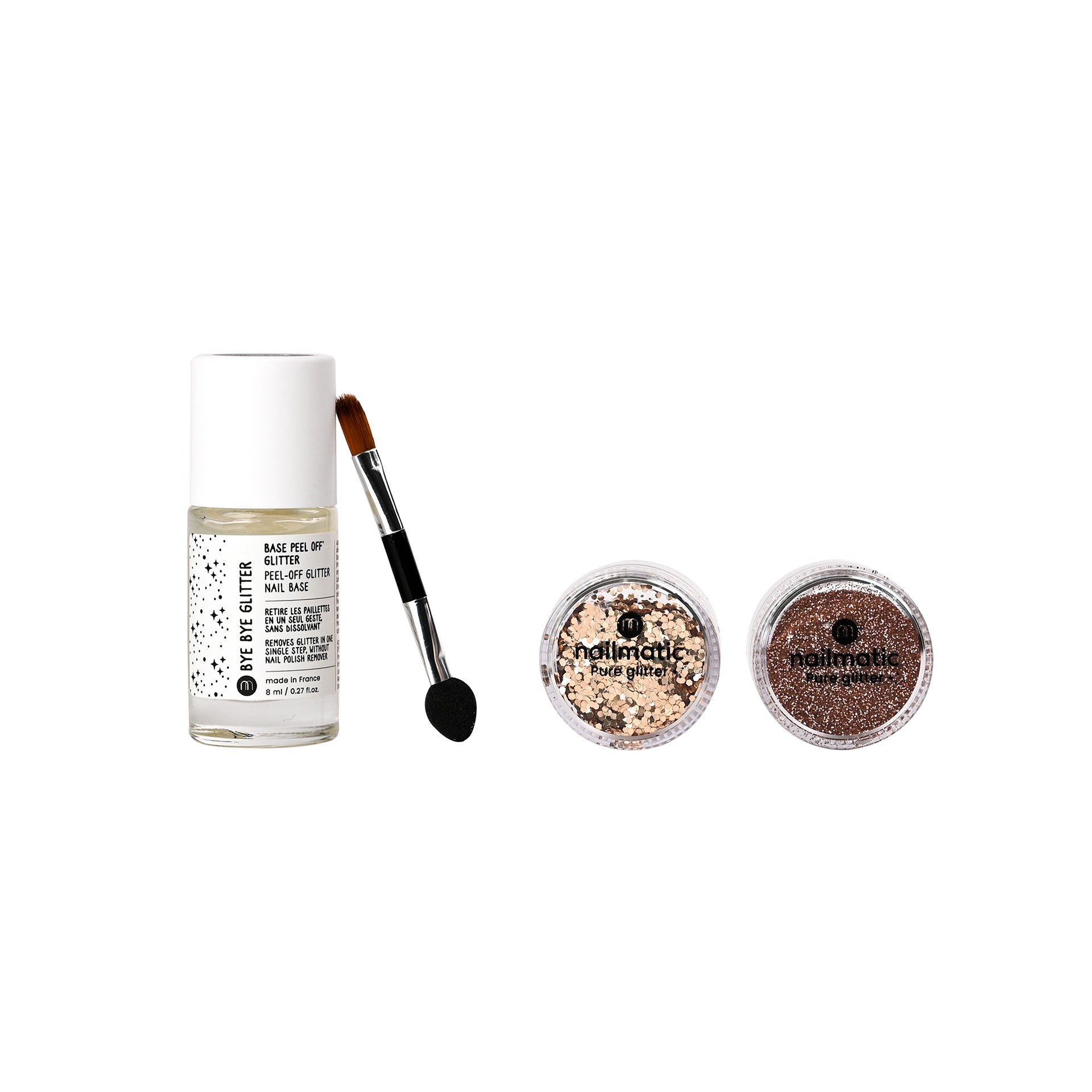 nailmatic BYE BYE Glitter Set - Gold and gold