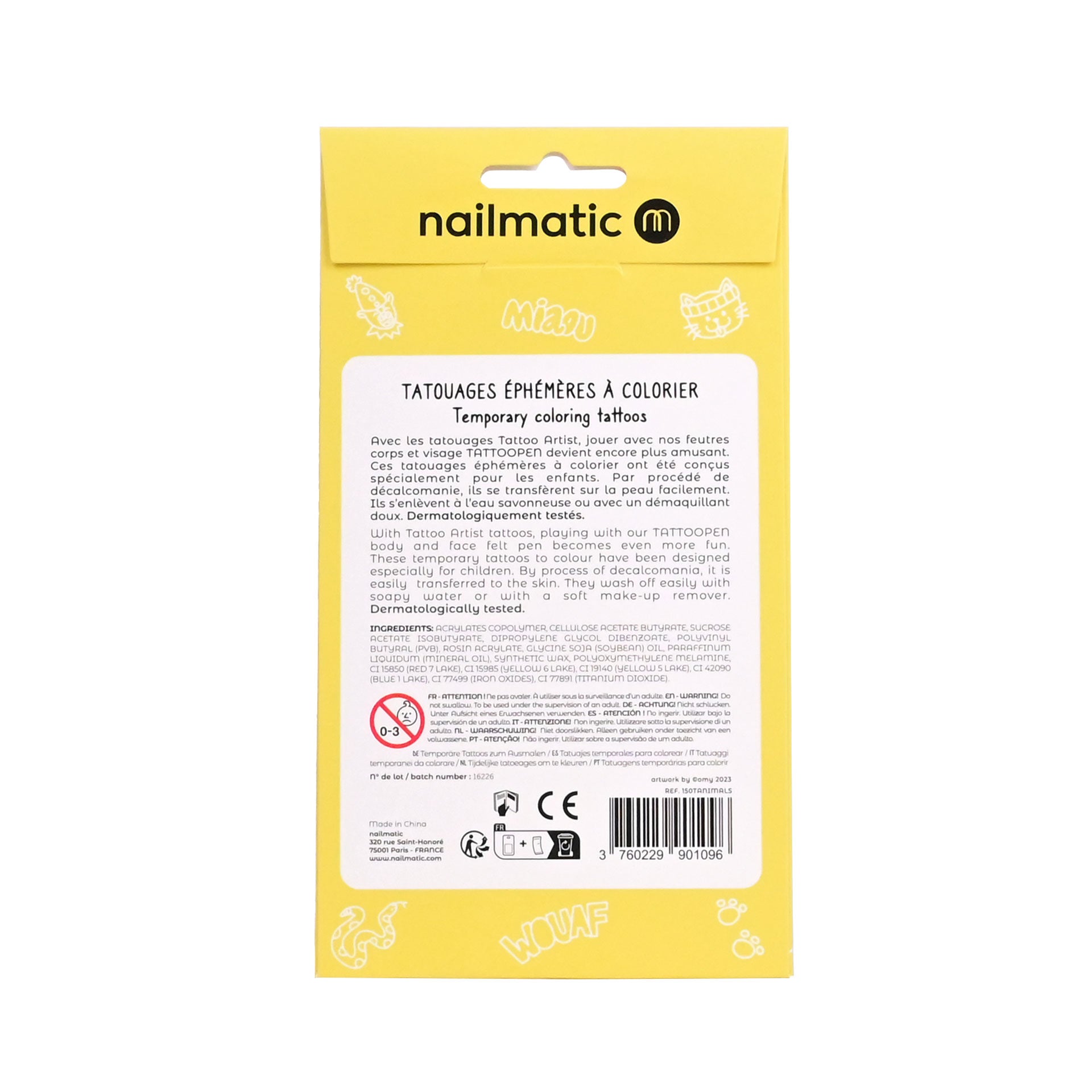 Nailmatic Temporary Colouring Tattoo - Animals