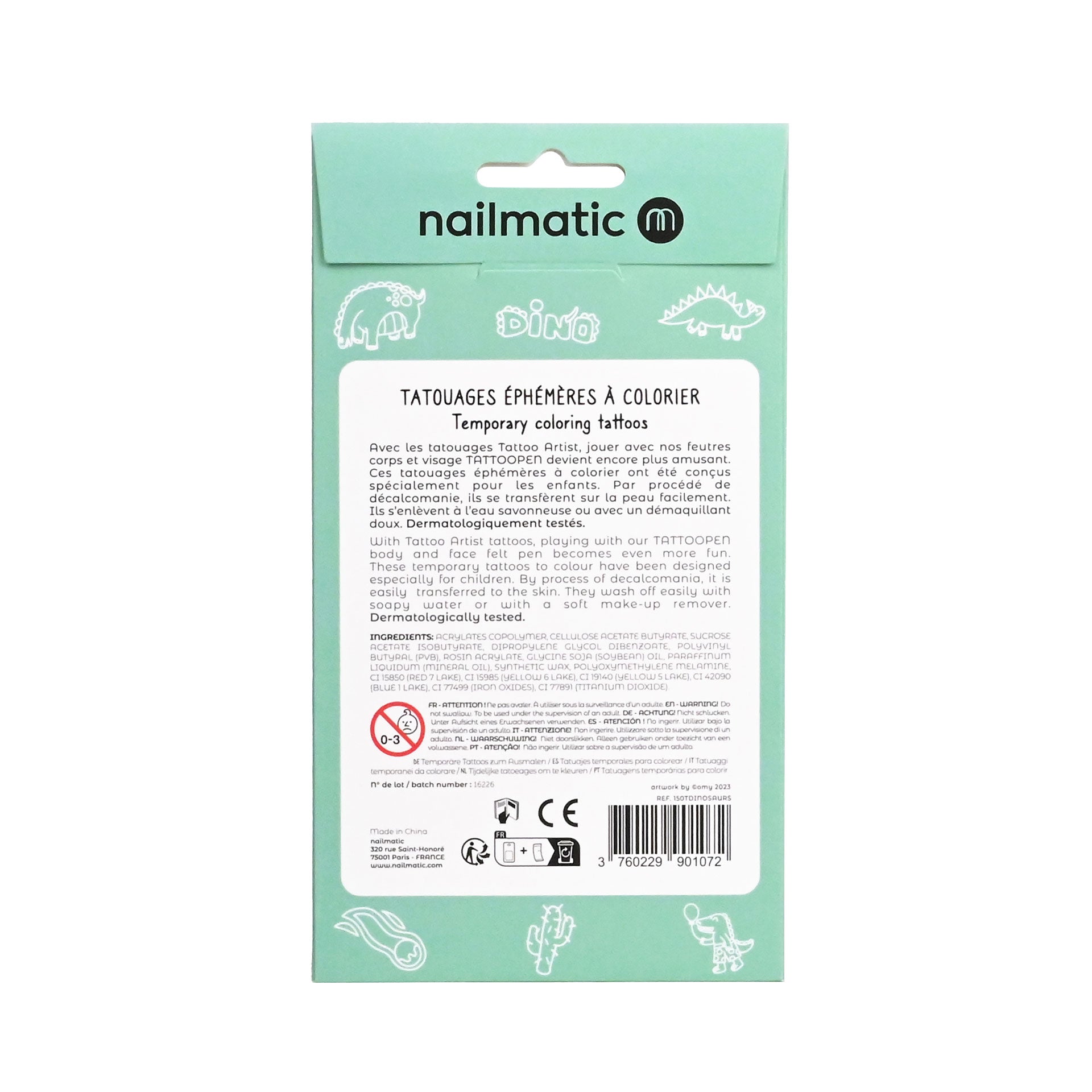 Nailmatic Temporary Colouring Tattoo - Dinosaurs