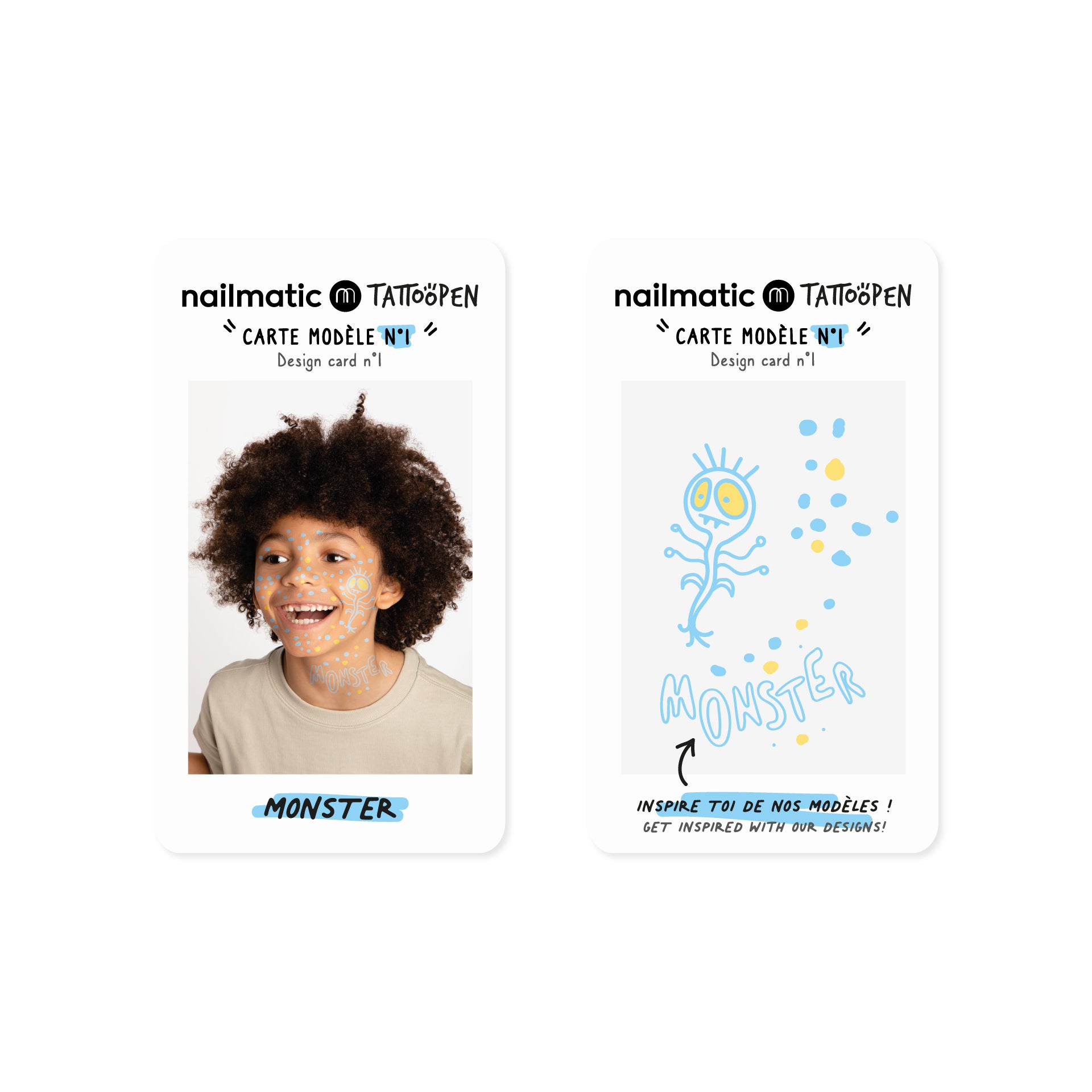 Nailmatic Tattoo Pens & Stencils - Monster