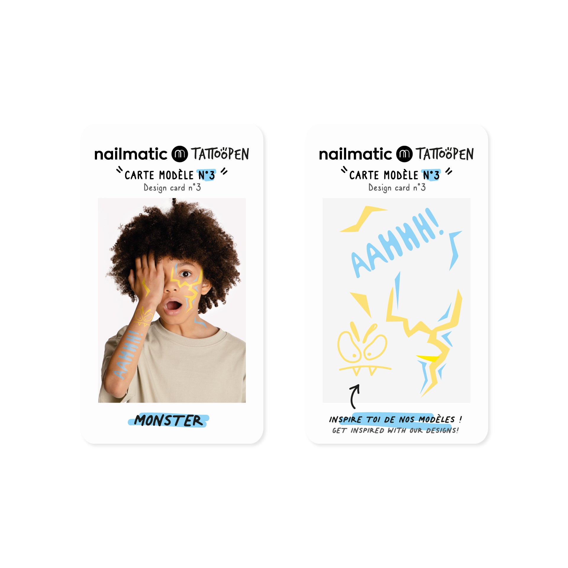 Nailmatic Tattoo Pens & Stencils - Monster