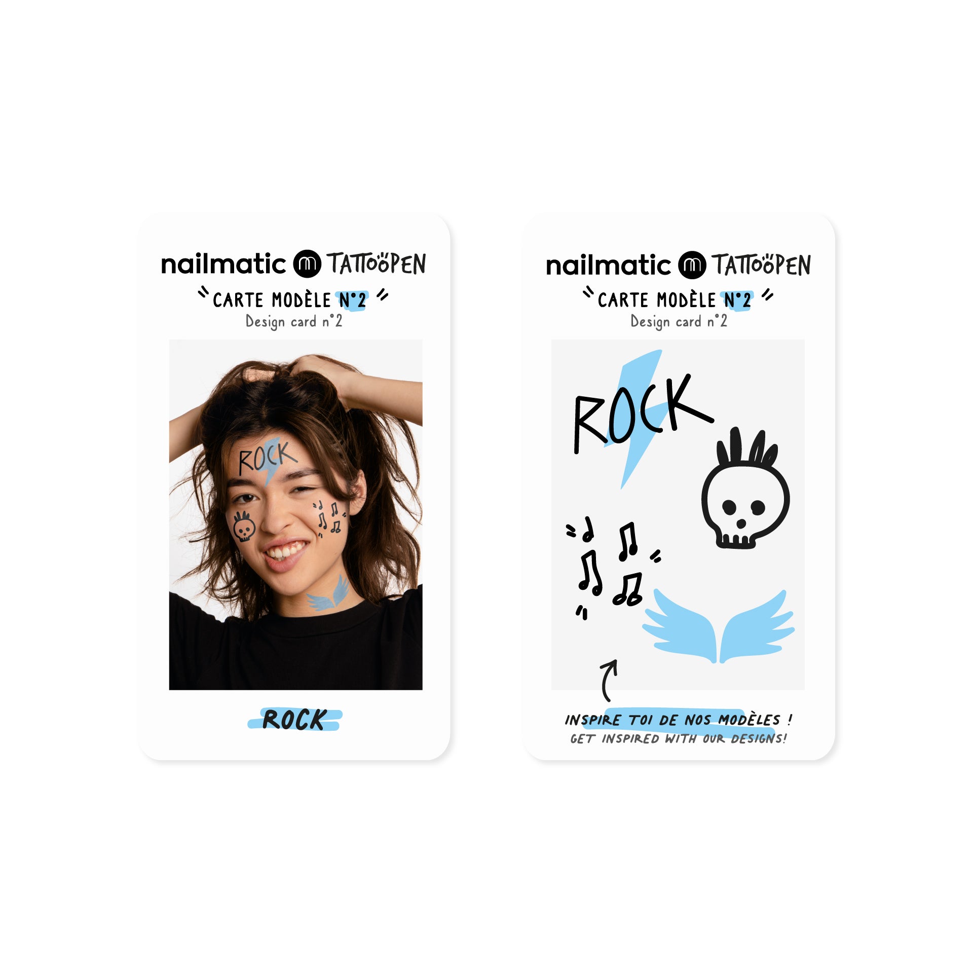 Nailmatic Tattoo Pens & Stencils - Rock