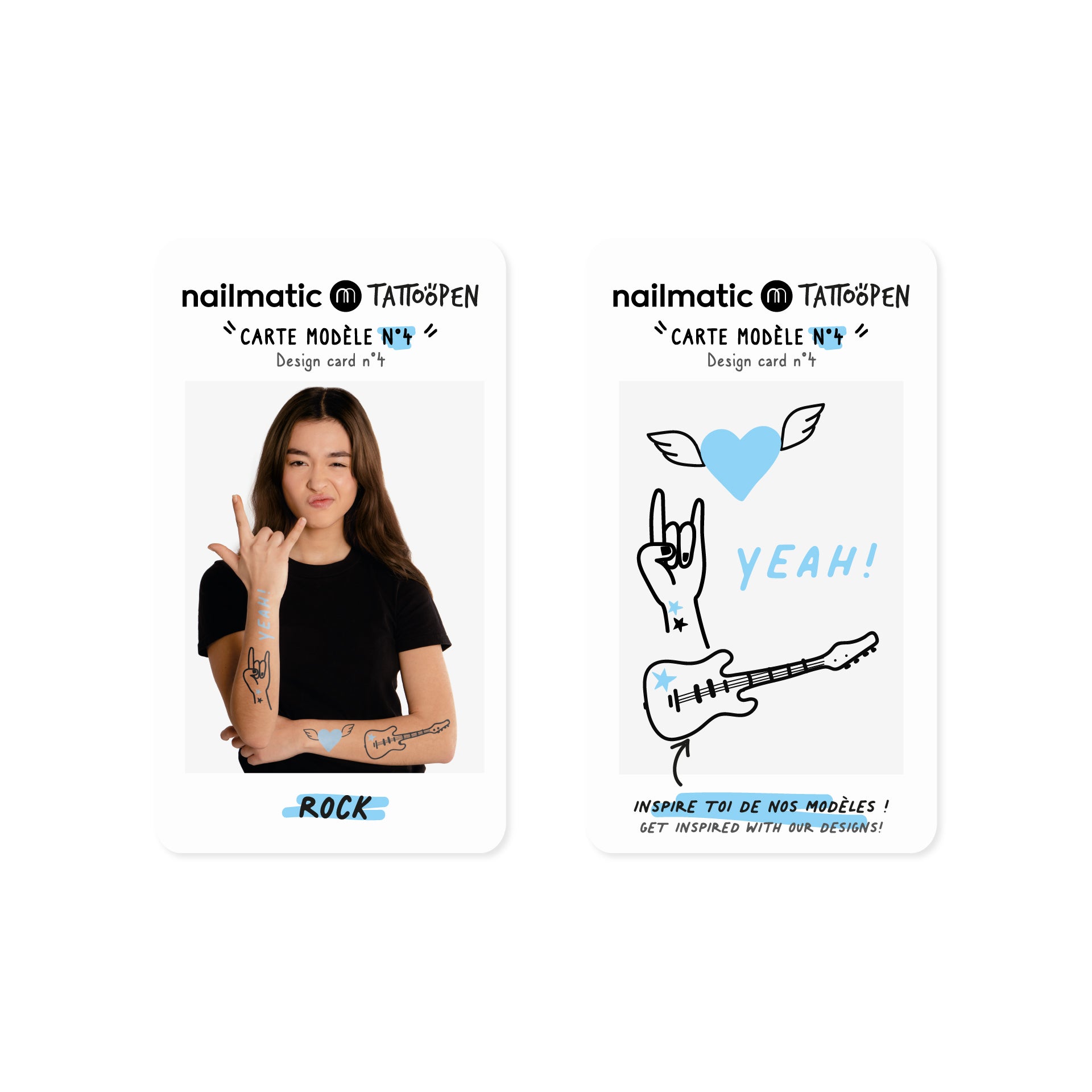 Nailmatic Tattoo Pens & Stencils - Rock
