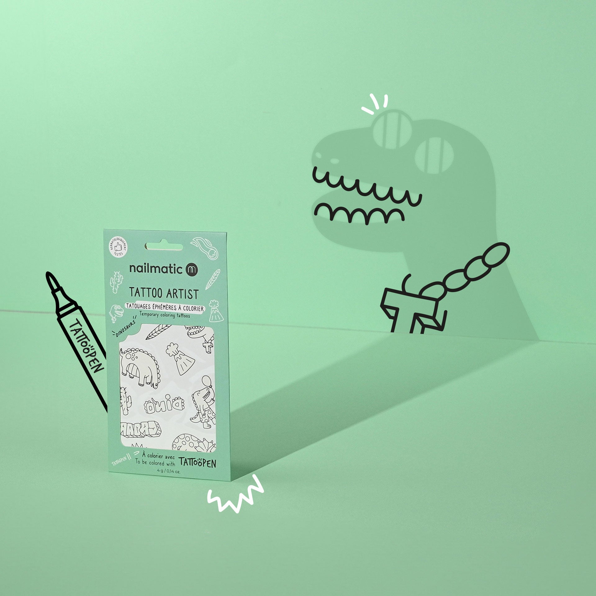 Nailmatic Temporary Colouring Tattoo - Dinosaurs