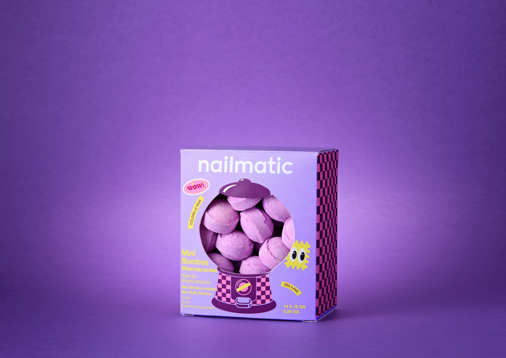 Nailmatic mini effervescent bath bombs berry bloom