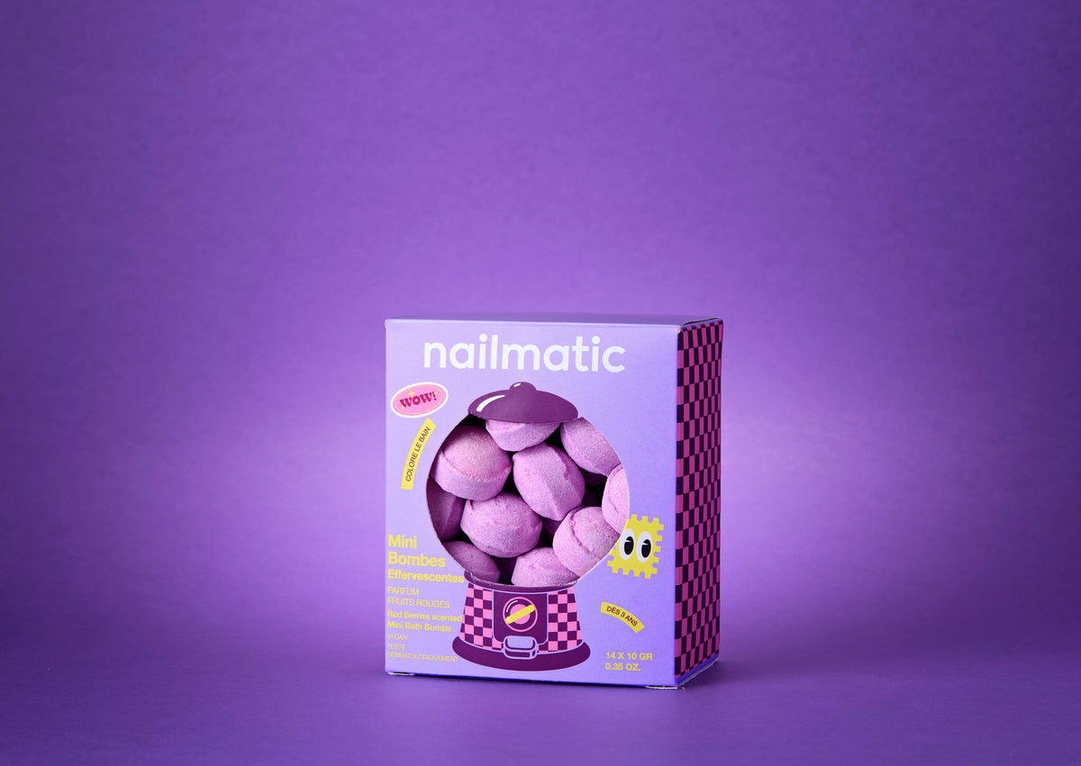 Nailmatic mini effervescent bath bombs berry bloom