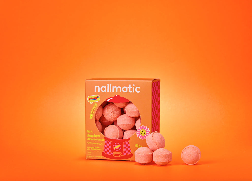 Nailmatic mini effervescent bath bombs sweet mango